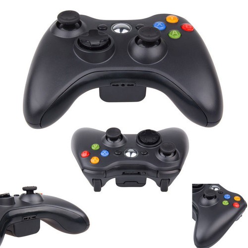 Black Wireless Game Remote Controller for Microsoft Xbox 360 Console Live Play#
