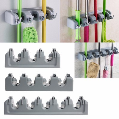 Kitchen Mounted Wall Hanger Mop Rack Brush Broom Organizer Holder Tool