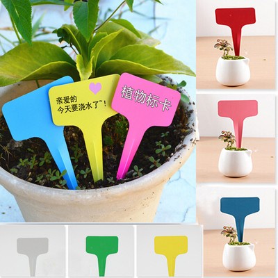 100pcs Plastic Plant T-type Tags Markers Nursery Garden Labels new