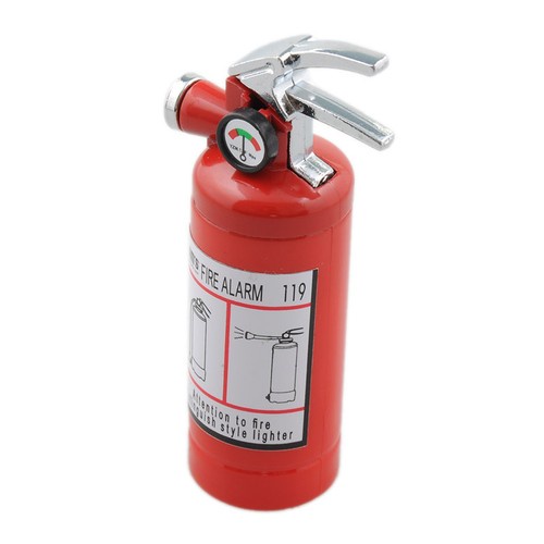 Fire Extinguisher Shaped Refillable Butane Gas Cigarette Flame Lighter W/ LED ED