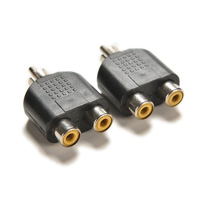 2X RCA Y Splitter Audio Video Plug Converter 1-Male to 2-Female Cable Adapter WB
