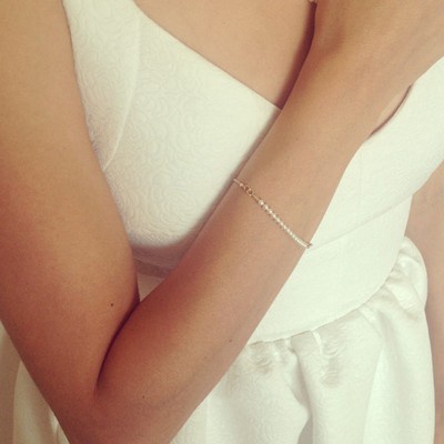 Women Girl Simple Style Nice Handmade Pearl Bead Gold Chain Bracelet Bangle Hot