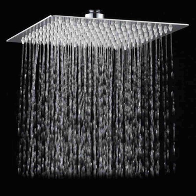 12'' Square Stainless Steel Rain Shower Head Rainfall Home Bathroom Top Sprayer