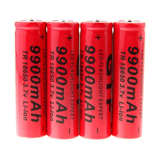 4pcs 3.7V 18650 9900mAh Li-ion Rechargeable Battery For LED Flashlight Torch