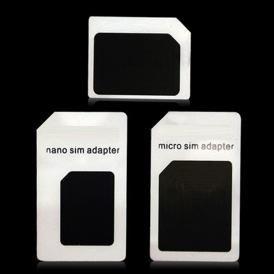 Convert Nano SIM Card to Micro/Standard Adapter For iPhone 5 4S 4 White