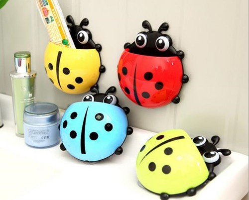 Home Bathroom Cartoon Toothbrush Holder Wall Storage Rack With Sucker Practical