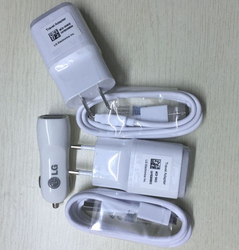 OEM Original Travel Adapter/Car Charger + USB Date Cable For LG G2 G3 G4 Nexus 5