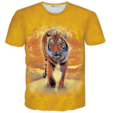 Fashion Men's 3D Print Summer Short Sleeve Casual T-Shirt Tee Top Nothest Tiger