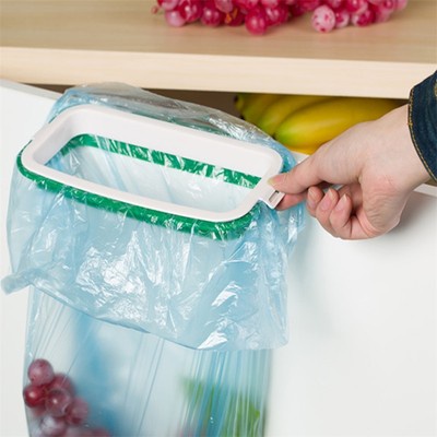 Hanging Kitchen Cupboard Door Back Stand Trash Garbage Bag Storage Rack TP