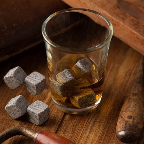 9pcs Rocks Cubes Granite & Pouch Scotch Cooler Whisky Drinks Ice Whiskey Stones
