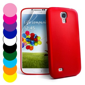 Soft Silicone Case Cover For Samsung Galaxy S4 IV I9500 + Screen Protector