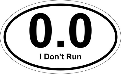 Sticker decal car helmet door bumper macbook laptop 0.0 i don't run marathon