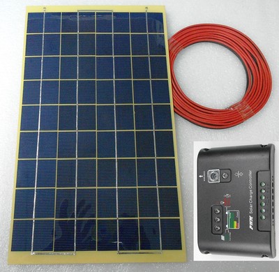10w Epoxy Solar Panel /w Block Diode & Battery Clip + 12v 10A Charger Controller
