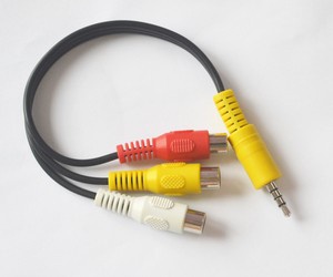 3.5MM Earphone Jack TO RCA Composite AV AUDIO/VIDEO CABLE FEMALE