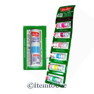6 Pcs POY SIAN MARK II INHALER CAMPHOR & OIL & EUCALYPTUS