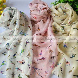 Autumn New Style Women's Giraffe Graffiti Animal Scarf Shawl Fashion Style