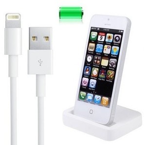CHARGING DOCK DESKTOP STAND DOCKING STATION+ USB CABLE FOR APPLE IPHONE 5S