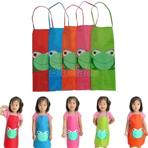 CUTE KIDS CHILDREN WATERPROOF CARTOON FROG PRINT APRON OVERCLOTHES FOR PAINTING