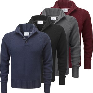 Charles Wilson Men's Wool Blend Button Neck Sweater New