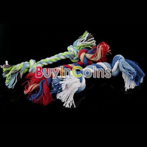 Dog Puppy Pet Cotton Chew Knot Toy Braided Bone Rope