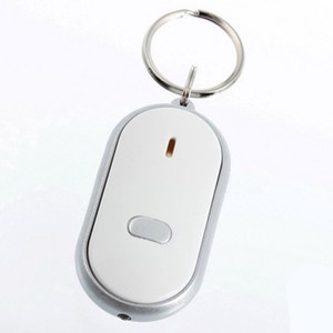 LED Key Finder Locator Find Lost Keys Chain Keychain Whistle Sound Control TE