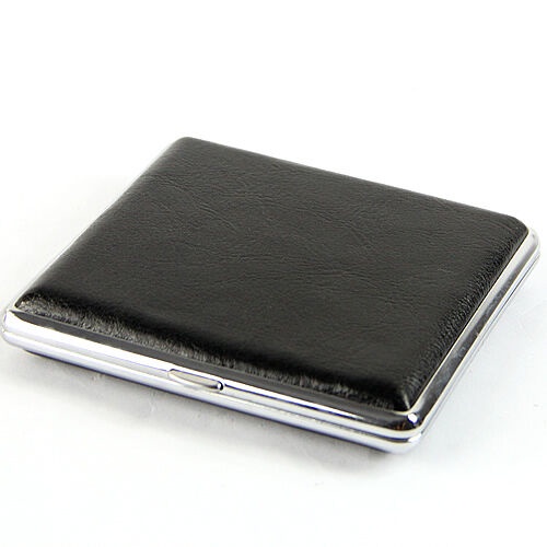 New Pocket Leather Cigarette(20Pcs) Tobacco Case Wallet Box Holder Black