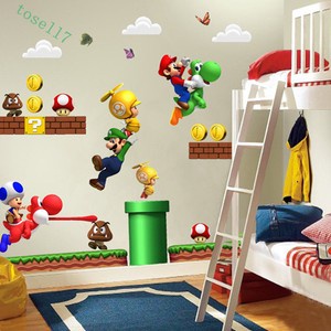Practical Super Mario Bros PVC Removable Wall Sticker Home Decor For Kids Room