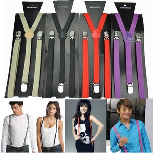 Unisex Men Woman Clip-on Pants Suspenders Elastic Y-Shape Adjustable Braces
