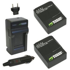 Wasabi Power Battery (2) and Charger (Car + Wall) Kit for GoPro HERO3 / HERO3+