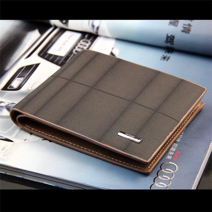Fashion Men's pu Leather Wallet Pockets Card Clutch Cente Bifold Purse Coffee