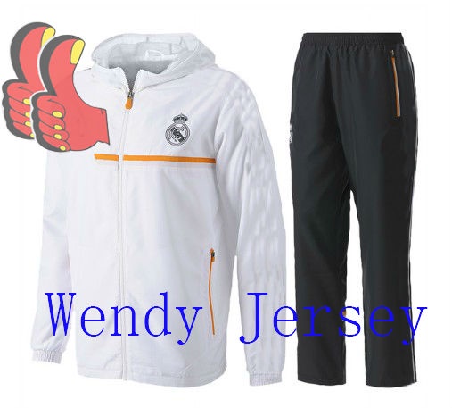 A+++ Madrid Pullovers N98 New Spain 14 Real Madri White Wind Coat Training Tracksuit Jacket Thailand Sports Soccer Pants Suit