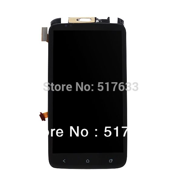 New LCD Display + Glass Touch Screen Digitize Assembly with frame  For HTC One X S720e Black, free shipping + tracking No.