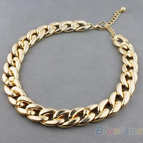 Hot order 1pc Women Europe and the United States all-match thick Choker Chunky Shiny chain necklace Wholesale SALE 1ND2