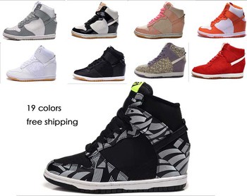 free shipping new 2014 hot sell women's creeper shoes high heeled wedge sneaker woman wedges outdoor sports pumps walking shoes