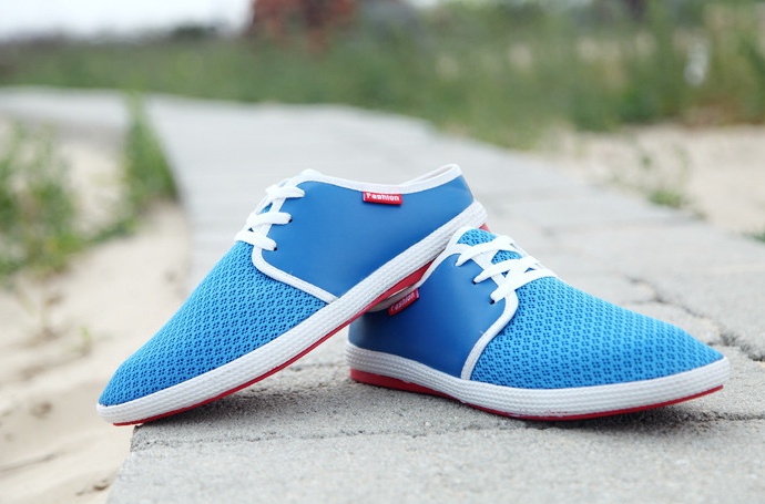 free shipping 2014 summer men slippers sandals cotton-made shoes leather mosaic net fabric breathable cutout hole shoes