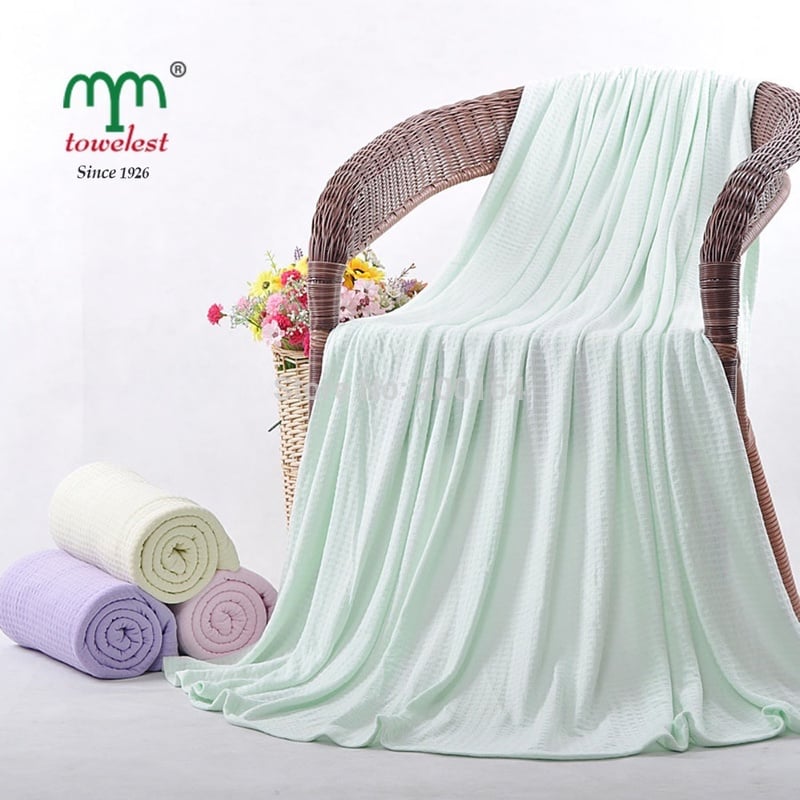 Best Selling 2piece/set Extra Large King 180*210cm(71''*83'') BambooFiber blanket,throw,quilt, SPA Wrap, waffle pattern, 040070