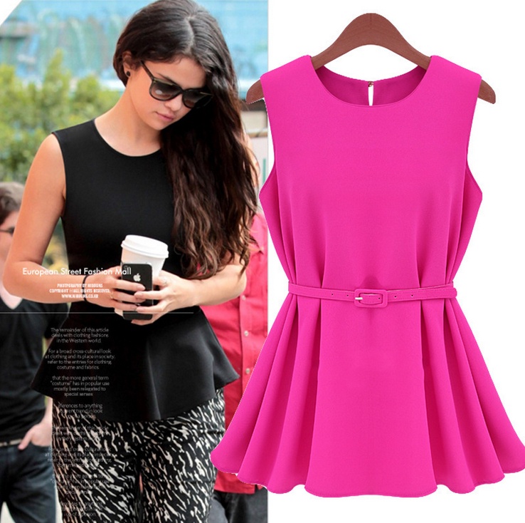 New fashion  star style round collar sexy sleeveless vest chiffon mini dresses for women with belt European Dress free shipping