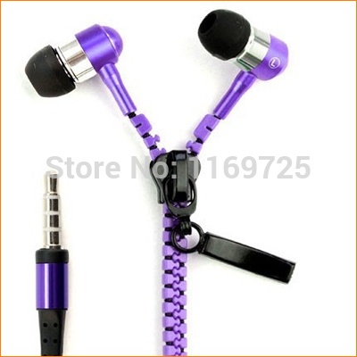 Electronic 2014 New Noise Isolating Brand Headset In Ear Metal Zipper Earphone Headphones With MIC 3.5mm Jack For Cellphone