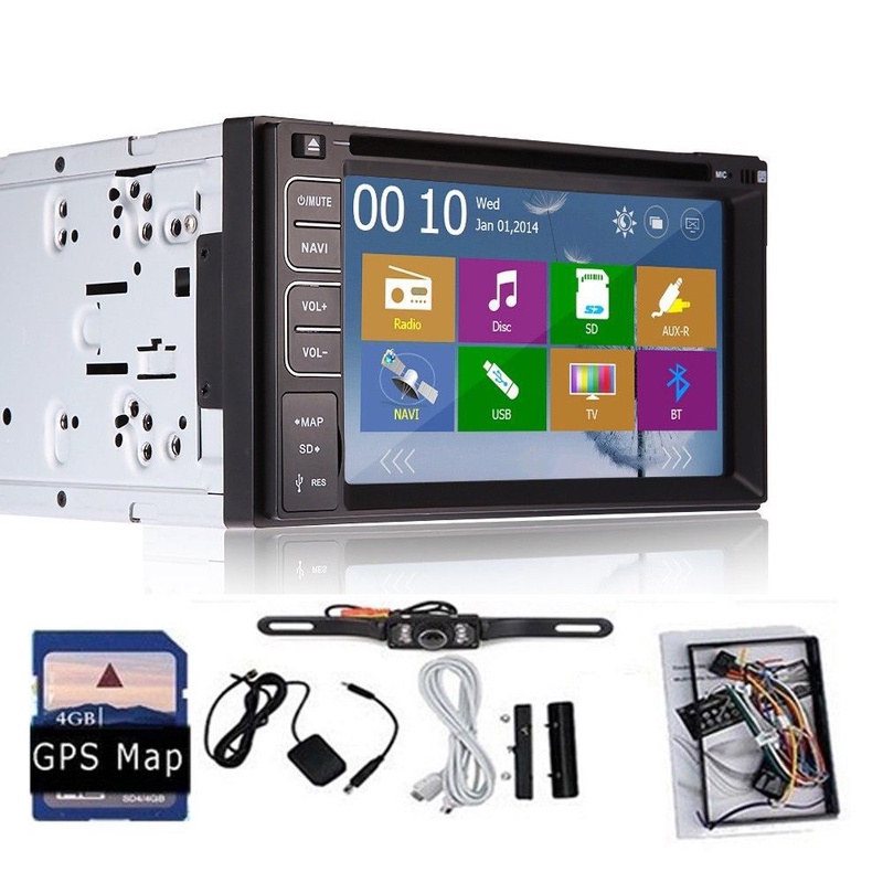 Free Camera Included Car DVD GPS Navigation Two 2DIN Car Stereo Radio Car GPS Bluetooth USB/SD Universal Interchangeable Player