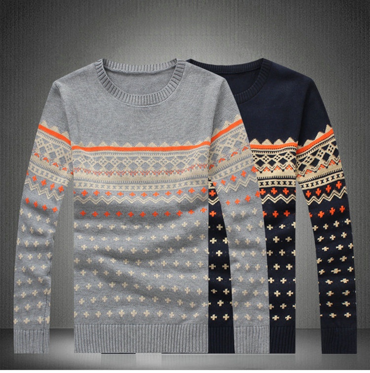 Brand fashion striped cotton mens sweaters casual pullover for men 10 colors