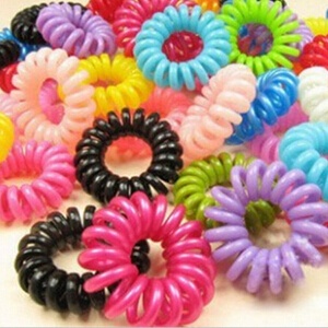 10pcs/lot Telephone Cord Elastic Ponytail Holders Hair Ring Scrunchies For Girl Rubber Band Tie Free Shipping
