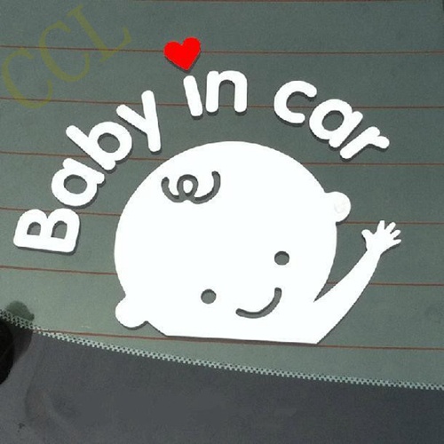Free shipping Cartoon Car Stickers , Reflective Vinyl Styling Baby In Car Warming Car Sticker ,Baby on Board