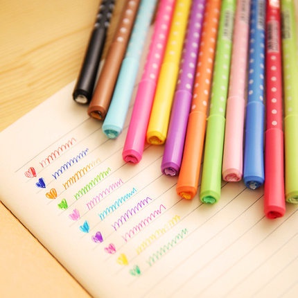 Wholesale 12pcs/lot gel pens 0.5mm 12 colors gel pens Cute diamond pens for kids gift School supplies