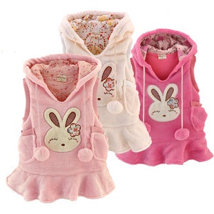 Free shipping Girls clothing child autumn 100% cotton with a hood vest tank dress baby casual clothes outerwear