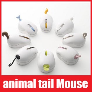 1pcs/order,NEW Funny animal tail, mini 2.4 GHz USB Optical Wireless Mouse For PC Laptop, Free shipping