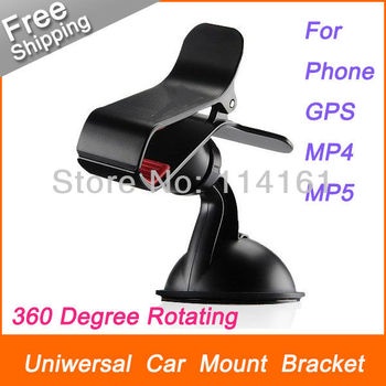 Free Shipping-Uniwersal 360 Degree Rotating Car Windshield Stand Mount Holder Bracket For Mobile Phone /GPS/MP4