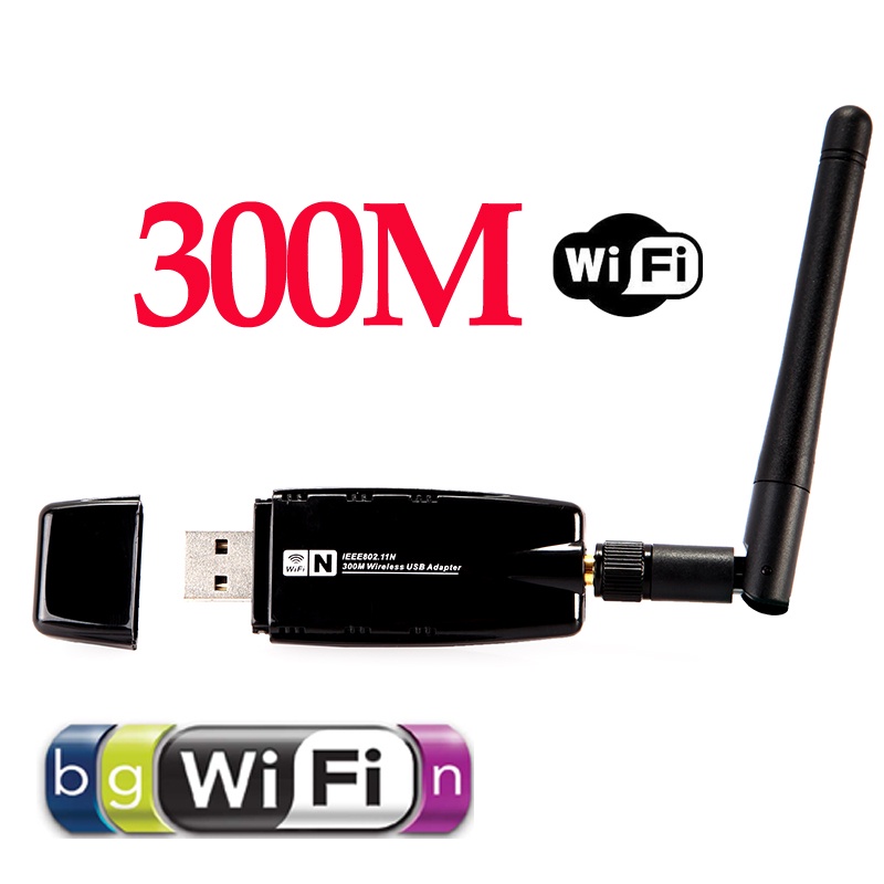 Mini 300Mbps Wireless USB WiFi Wi Fi Wi-Fi Network Adapter 2.4GHz ISM with External Antenna Networking 802.11n/g/b Free Shipping