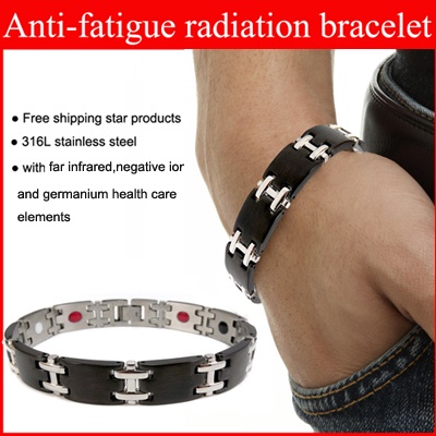 Fashion Jewelry  Magnetic 316L Stainless Steel Bracelet For Men With FIR,Negative Ion,Germanium 8.5