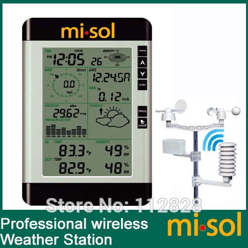 Pro Wireless Weather Station with PC connection, wind speed, weather forecast