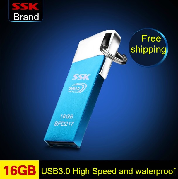 New arrival ssk k8 usb3.0 usb flash drive 100% 16G metal mini fashion key high speed usb flash drive 100% 16GB  Free shipping